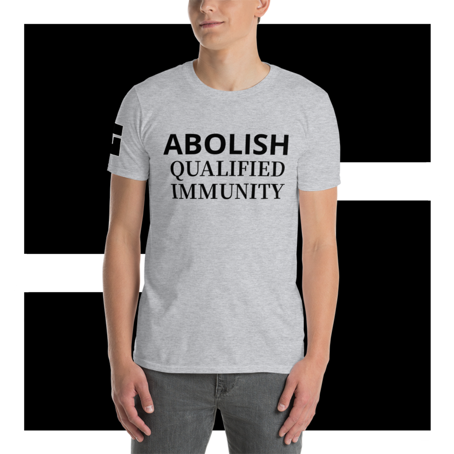 Abolish Qualified Immunity (front) - LackLuster Logo (right sleeve)