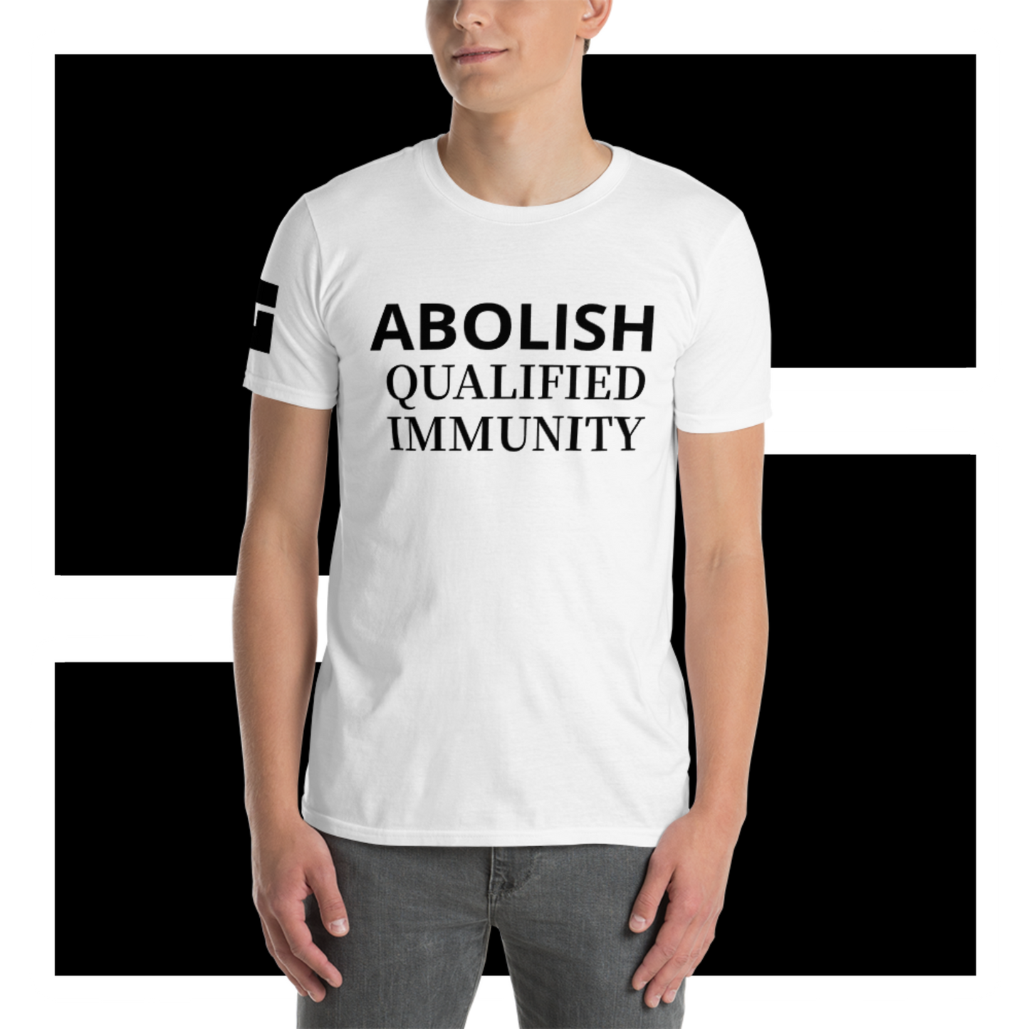 Abolish Qualified Immunity (front) - LackLuster Logo (right sleeve)