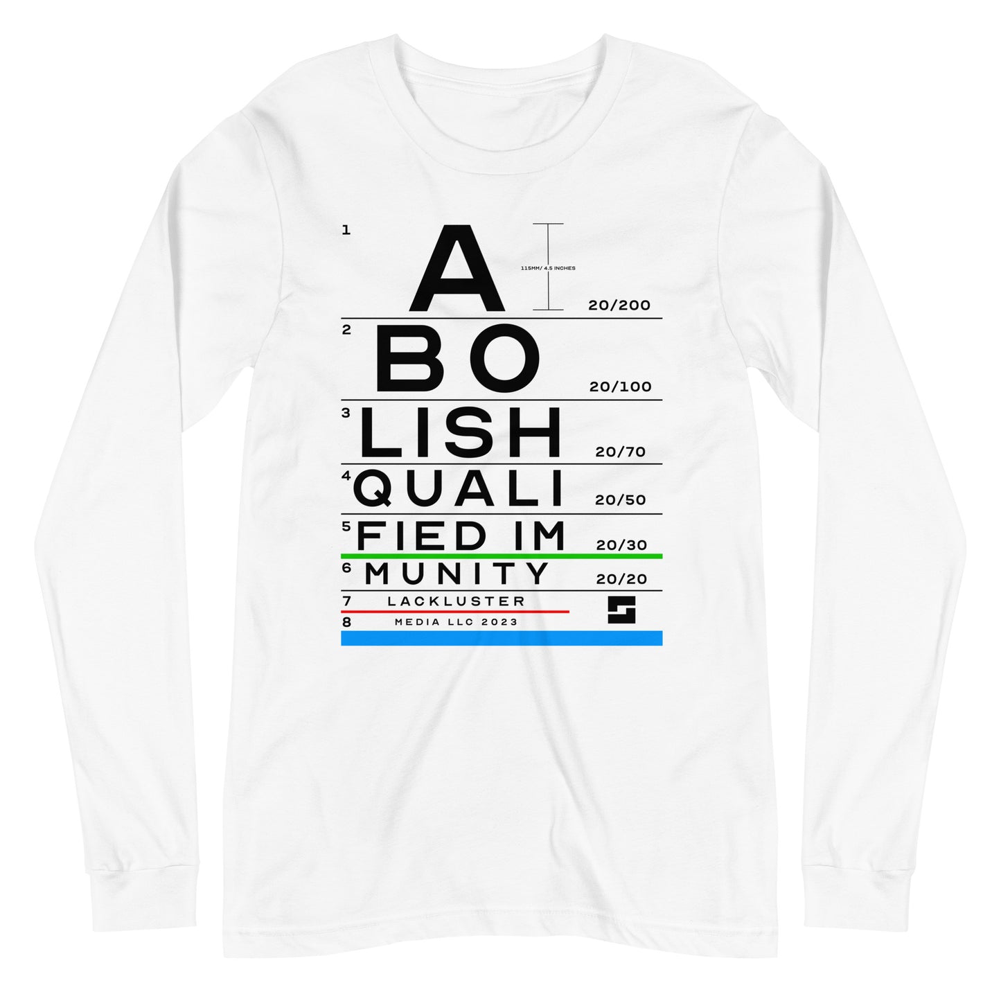 Abolish Qualified Immunity Long Sleeve Tee-shirt - Eye Chart